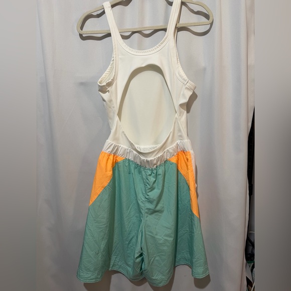 Free People Movement Double Bounce Onesie Size M NWOT Orange and Teal - Picture 2 of 5